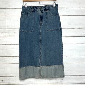Mustard Seed Denim Midi Jean Skirt Size Medium